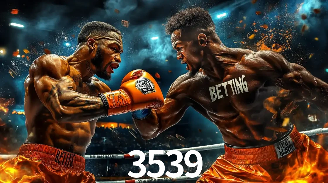 Dois boxeadores em uma luta intensa e explosiva, representando a adrenalina e as oportunidades de apostas em esportes de combate disponíveis na plataforma 3539.