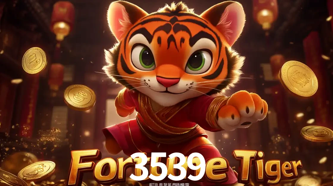 O carismático mascote do jogo de slot Fortune Tiger, um tigre fofo em pose de artes marciais, pronto para trazer sorte e multiplicadores de ganhos no cassino online 3539.